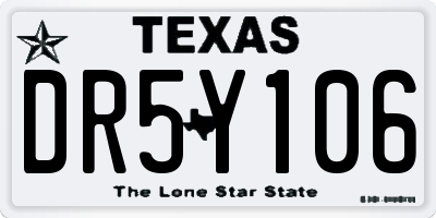 TX license plate DR5Y106