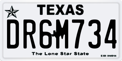 TX license plate DR6M734