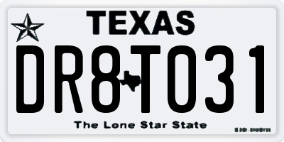 TX license plate DR8T031