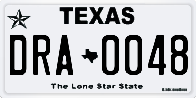 TX license plate DRA0048