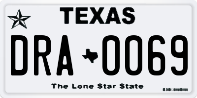 TX license plate DRA0069