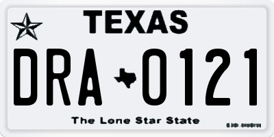 TX license plate DRA0121