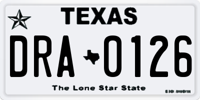 TX license plate DRA0126