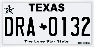 TX license plate DRA0132