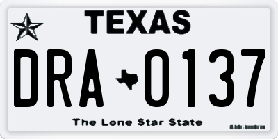 TX license plate DRA0137