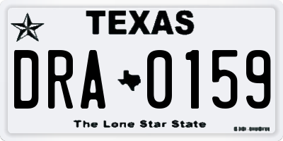 TX license plate DRA0159
