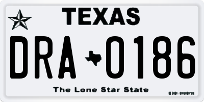 TX license plate DRA0186