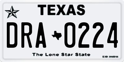 TX license plate DRA0224