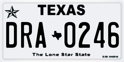 TX license plate DRA0246