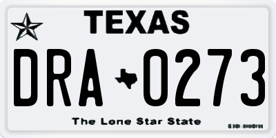 TX license plate DRA0273