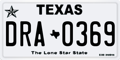 TX license plate DRA0369