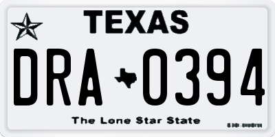 TX license plate DRA0394