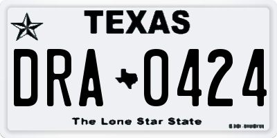 TX license plate DRA0424