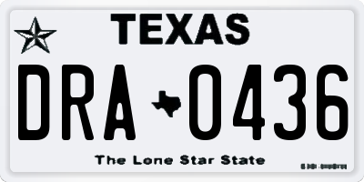 TX license plate DRA0436