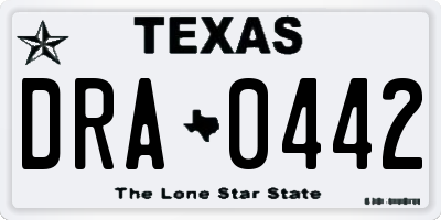 TX license plate DRA0442