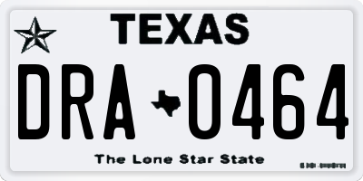 TX license plate DRA0464