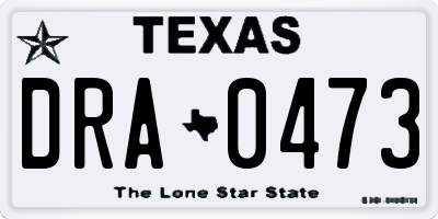 TX license plate DRA0473