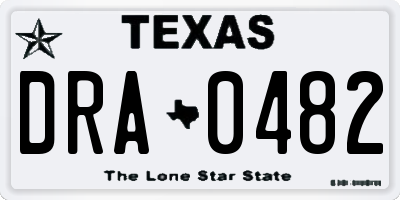 TX license plate DRA0482