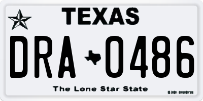 TX license plate DRA0486