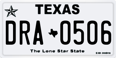 TX license plate DRA0506