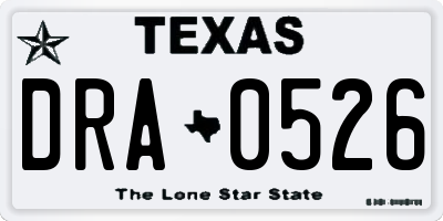 TX license plate DRA0526