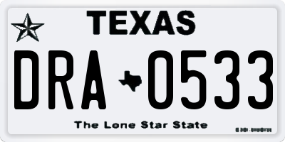 TX license plate DRA0533