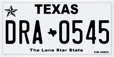 TX license plate DRA0545