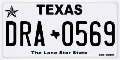 TX license plate DRA0569