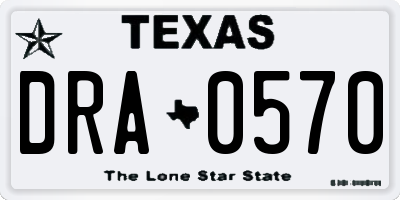 TX license plate DRA0570