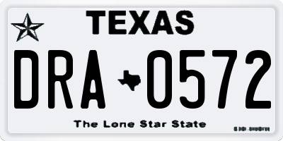 TX license plate DRA0572