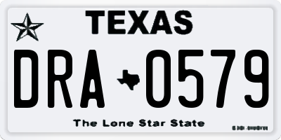 TX license plate DRA0579