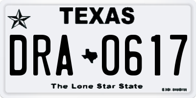 TX license plate DRA0617