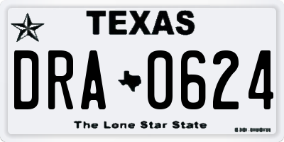 TX license plate DRA0624