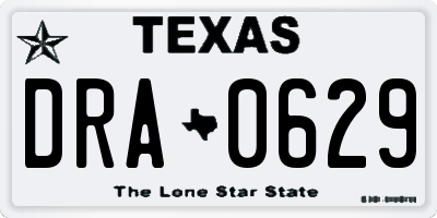 TX license plate DRA0629