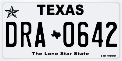 TX license plate DRA0642