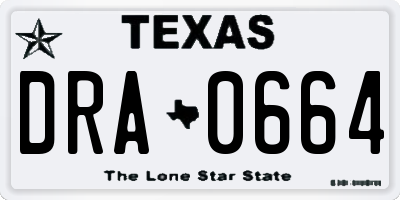TX license plate DRA0664