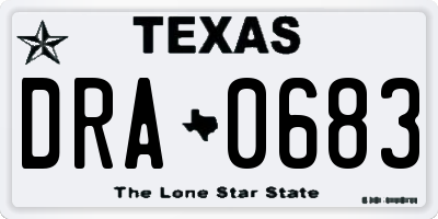 TX license plate DRA0683