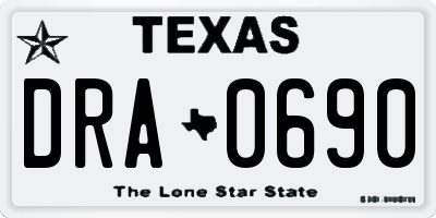 TX license plate DRA0690