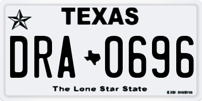 TX license plate DRA0696