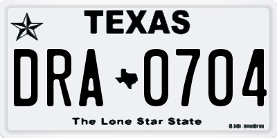 TX license plate DRA0704