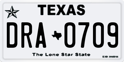 TX license plate DRA0709