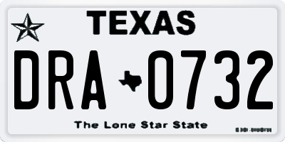 TX license plate DRA0732