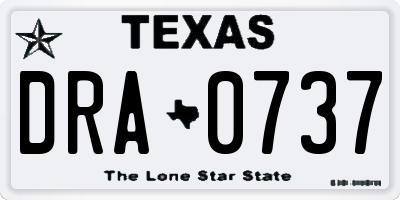 TX license plate DRA0737