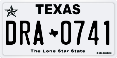 TX license plate DRA0741