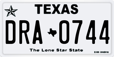 TX license plate DRA0744