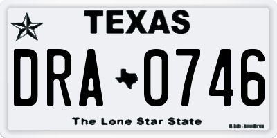 TX license plate DRA0746