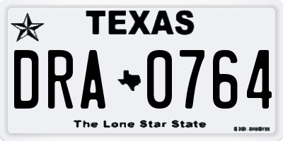 TX license plate DRA0764
