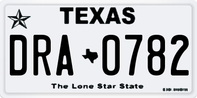 TX license plate DRA0782