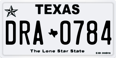 TX license plate DRA0784