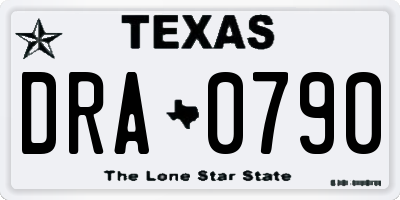 TX license plate DRA0790